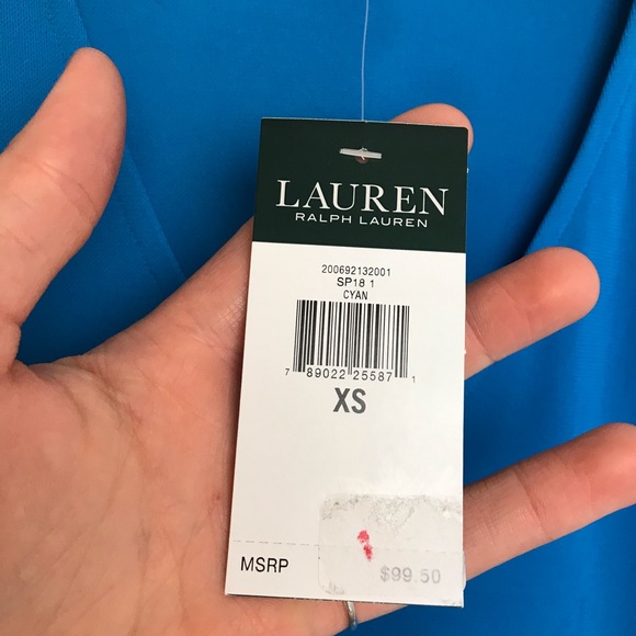 LaurenRalphLauren Cyan Stretch Jersey Dolman Dress - Picture 8 of 11